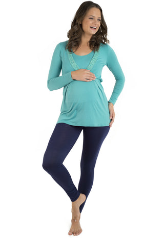 Pijama Maternal y Lactancia Girasol Navy