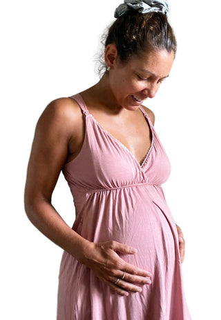 Camisa de Dormir Maternal y Lactancia Fernanda Rosa