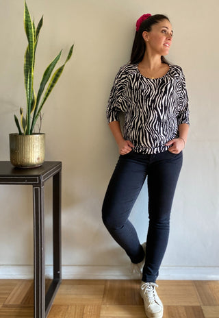Polera Maternal y Lactancia Emilia Zebra
