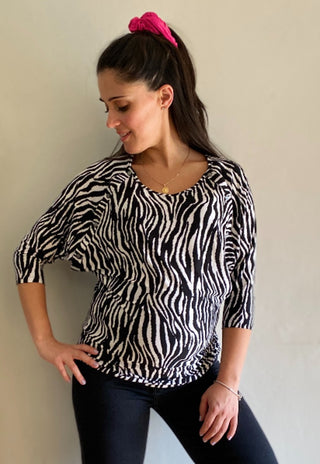 Polera Maternal y Lactancia Emilia Zebra