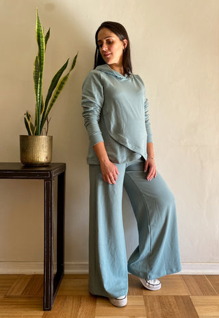 Pantalon Palazzo Maternal Luzma Menta