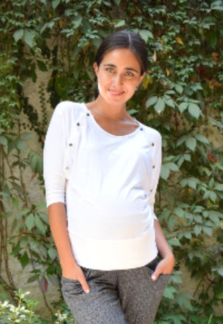 Polera Maternal y Lactancia Emilia Blanca