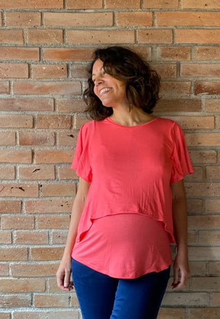 Polera Maternal y Lactancia Pia Coral