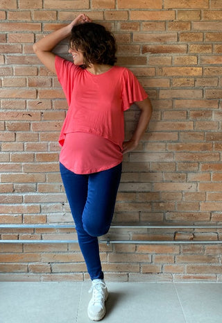 Polera Maternal y Lactancia Pia Coral