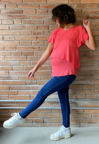 Polera Maternal y Lactancia Pia Coral