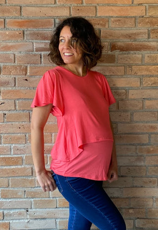 Polera Maternal y Lactancia Pia Coral