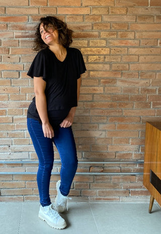 Polera Maternal y Lactancia Pia Negro