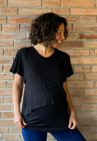 Polera Maternal y Lactancia Pia Negro