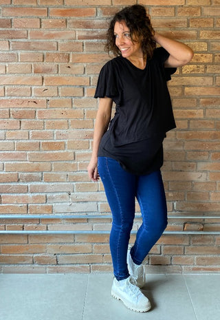 Polera Maternal y Lactancia Pia Negro
