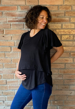 Polera Maternal y Lactancia Pia Negro