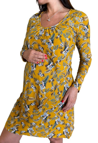 Vestido Maternal y Lactancia Lupe Mostaza