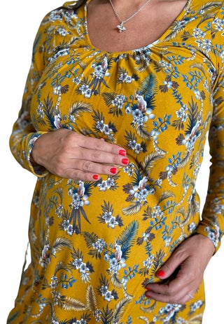 Vestido Maternal y Lactancia Lupe Mostaza