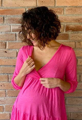 Vestido Maternal y Lactancia Marta Fucsia