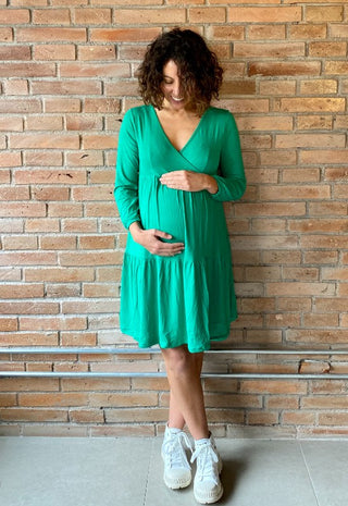 Vestido Maternal y Lactancia Marta Verde