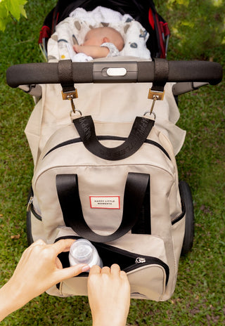Mochila Maternal Happy Blanca Gris