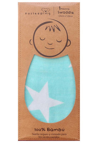 Swaddle Bambú para Bebé - Estrellas Menta